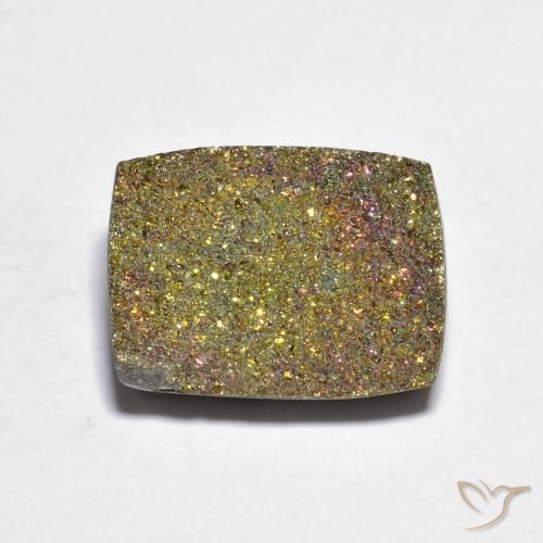 7.95ct Natural Multicolorido Pirita arco-íris, baguete, Opaco
