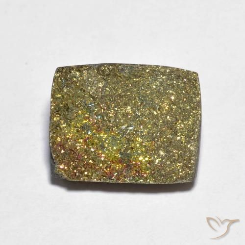 6.27ct Natural Multicolorido Pirita arco-íris, baguete, Opaco