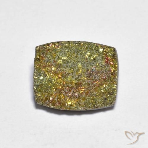 Pirita arco-íris multicolorido natural 3,58ct, baguete, opaco