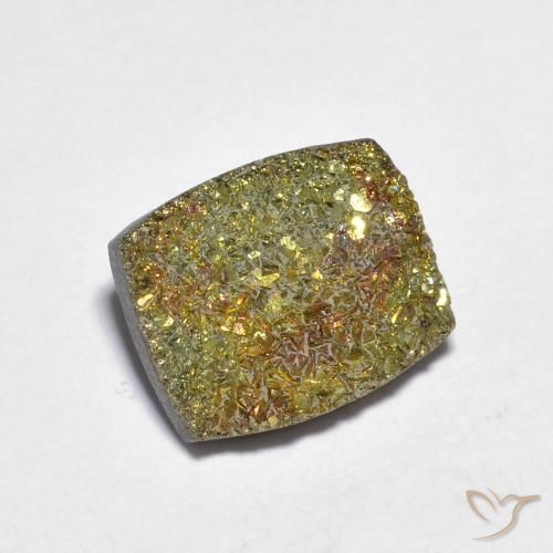 Pirita arco-íris multicolorido natural 3,58ct, baguete, opaco