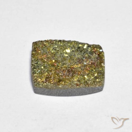 Pirita arco-íris multicolorido natural 3,58ct, baguete, opaco