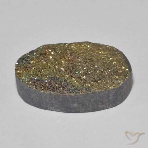 Pirita arco-íris Multicolorido Natural 11.05ct, oval, Opaco