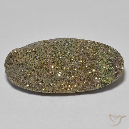 9.77ct Natural Multicolorido Pirita arco-íris, oval, Opaco