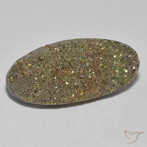 Pirita arco-íris Multicolorido Natural 9.77ct, oval, Opaco