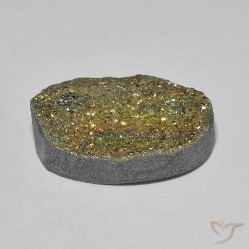 Pirita arco-íris Multicolorido Natural 7.46ct, oval, Opaco