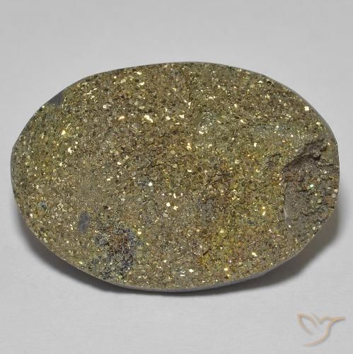 18.68ct Natural Multicolorido Pirita arco-íris, oval, Opaco