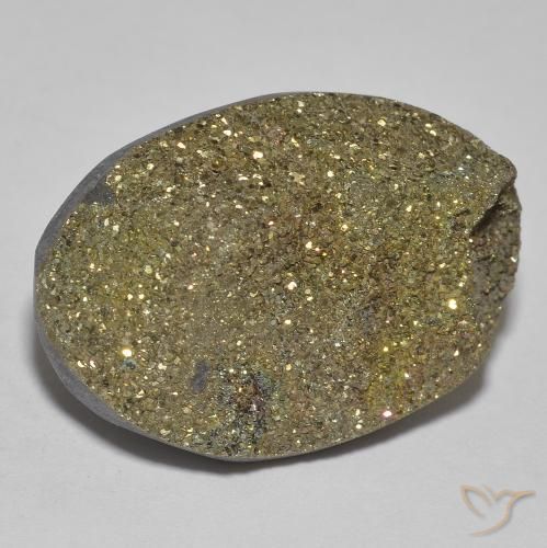 Pirita arco-íris Multicolorido Natural 18.68ct, oval, Opaco