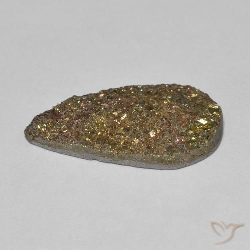 Pirita arco-íris Multicolorido Natural 5.38ct, Formato de pêra, Opaco
