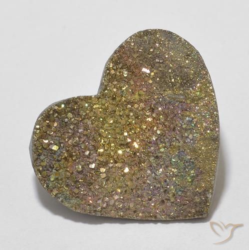 Pirita arco-íris Multicolorido Natural 7.36ct, Coração, Opaco