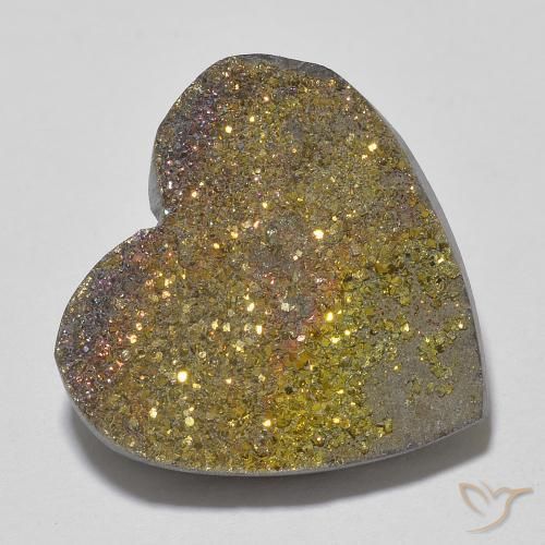Pirita arco-íris Multicolorido Natural 13.57ct, Coração, Opaco