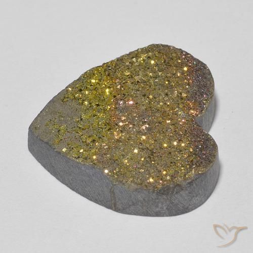 Pirita arco-íris Multicolorido Natural 13.57ct, Coração, Opaco
