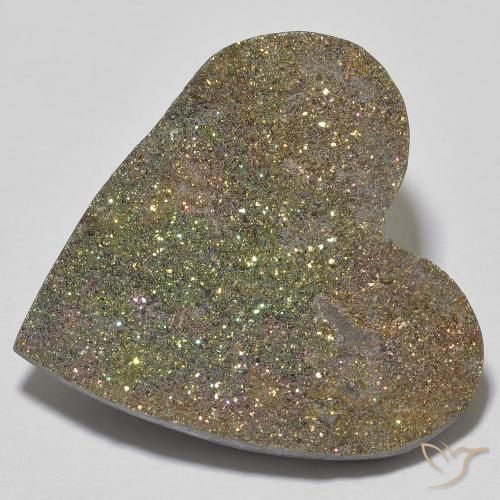 20.14ct Natural Multicolorido Pirita arco-íris, Coração, Opaco