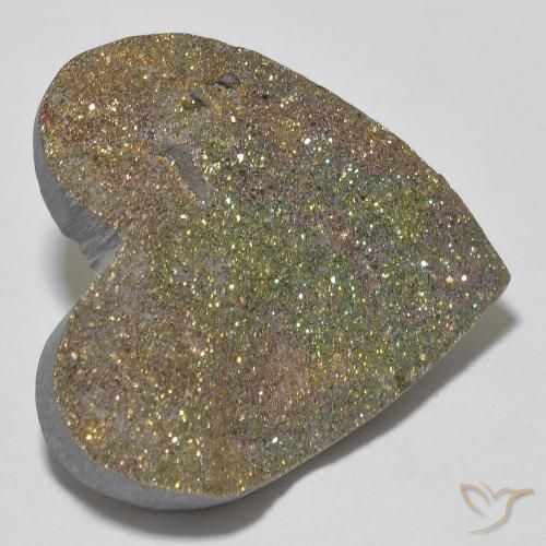 Pirita arco-íris Multicolorido Natural 20.14ct, Coração, Opaco
