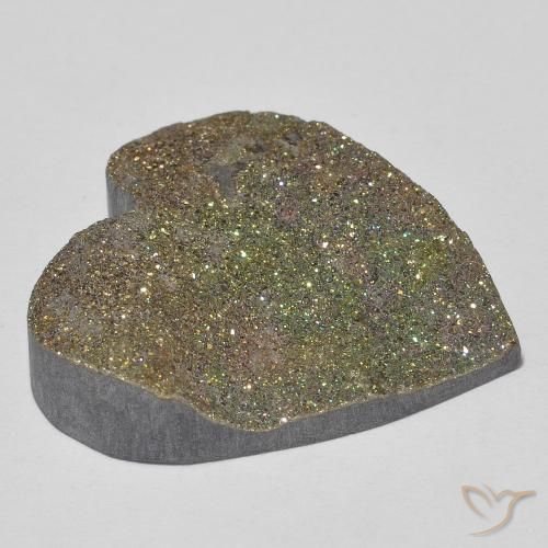Pirita arco-íris Multicolorido Natural 20.14ct, Coração, Opaco