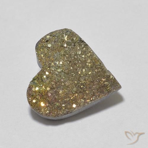 Pirita arco-íris Multicolorido Natural 4.50ct, Coração, Opaco