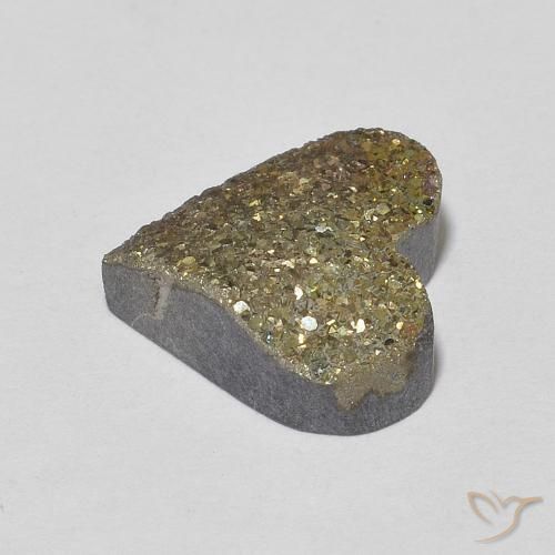 Pirita arco-íris Multicolorido Natural 4.50ct, Coração, Opaco