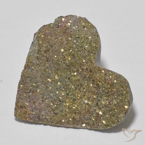 Pirita arco-íris Multicolorido Natural 13.67ct, Coração, Opaco