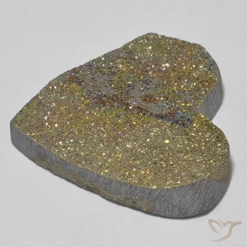 Pirita arco-íris Multicolorido Natural 26.19ct, Coração, Opaco