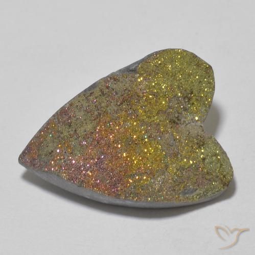 12.80ct Natural Multicolorido Pirita arco-íris, Coração, Opaco