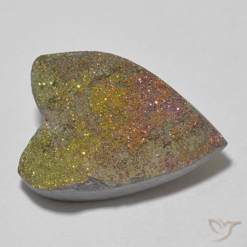 Pirita arco-íris Multicolorido Natural 12.80ct, Coração, Opaco