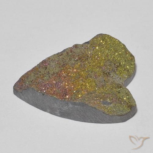 Pirita arco-íris Multicolorido Natural 12.80ct, Coração, Opaco