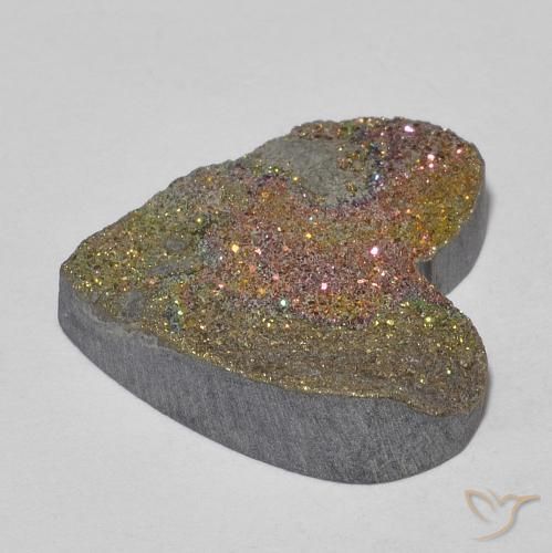 Pirita arco-íris Multicolorido Natural 9.21ct, Coração, Opaco