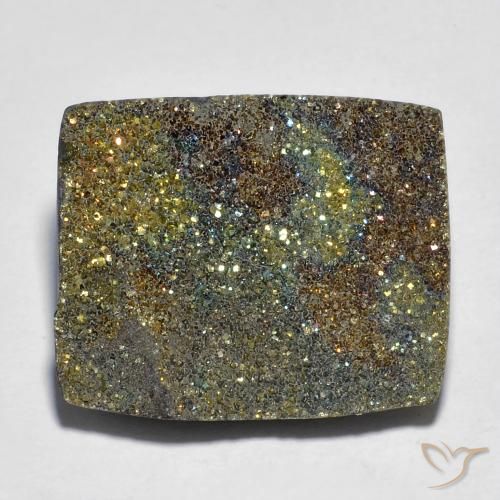 14.02ct Natural Multicolorido Pirita arco-íris, baguete, Opaco