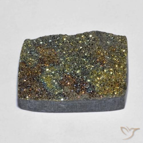 Pirita arco-íris Multicolorido Natural 14.02ct, baguete, Opaco