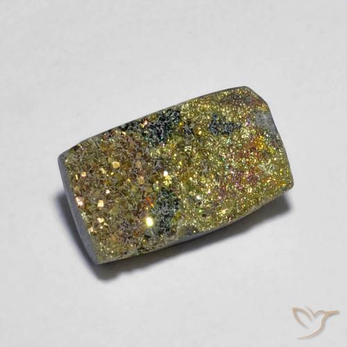 Pirita arco-íris multicolorido natural 3,88ct, baguete, opaco