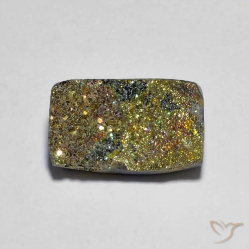 Pirita arco-íris multicolorido natural 3,88ct, baguete, opaco