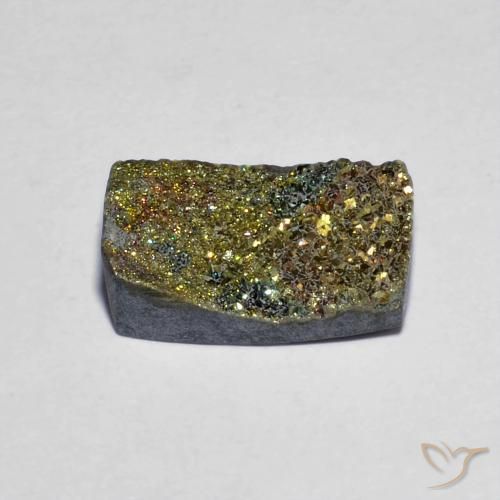 Pirita arco-íris multicolorido natural 3,88ct, baguete, opaco