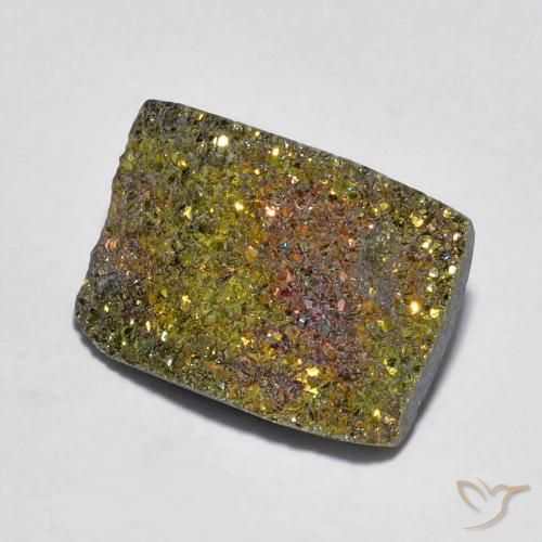 7.23ct Natural Multicolorido Pirita arco-íris, baguete, Opaco
