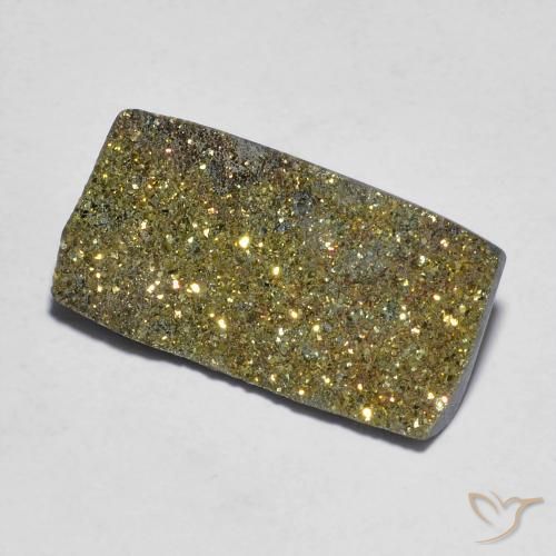 7.41ct Natural Multicolorido Pirita arco-íris, baguete, Opaco