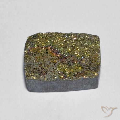 Pirita arco-íris Multicolorido Natural 6.49ct, baguete, Opaco