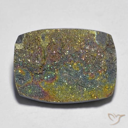 16.03ct Natural Multicolorido Pirita arco-íris, Almofada, Opaco
