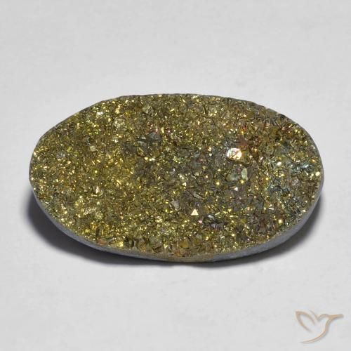 12.47ct Natural Multicolorido Pirita arco-íris, oval, Opaco