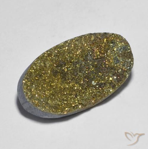 Pirita arco-íris Multicolorido Natural 12.47ct, oval, Opaco