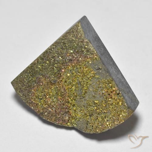 13.16ct Natural Multicolorido Pirita arco-íris, Trilhão, Opaco