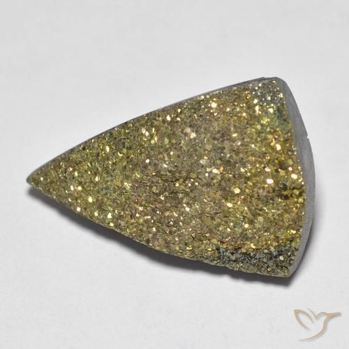 11.05ct Natural Multicolorido Pirita arco-íris, Trilhão, Opaco