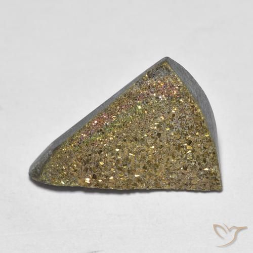 6.37ct Natural Multicolorido Pirita arco-íris, Trilhão, Opaco