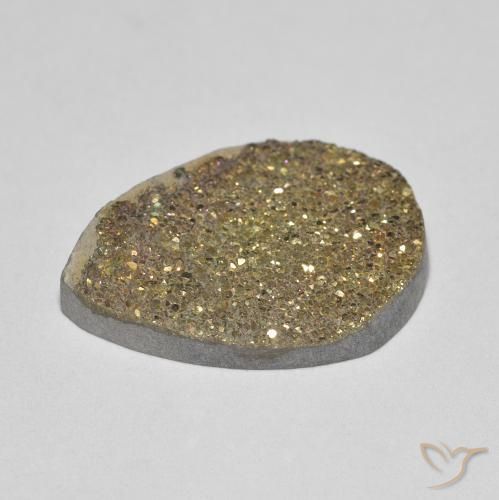 Pirita arco-íris Multicolorido Natural 6.60ct, Formato de pêra, Opaco