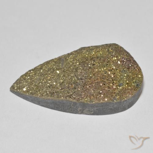 Pirita arco-íris Multicolorido Natural 12.75ct, Formato de pêra, Opaco