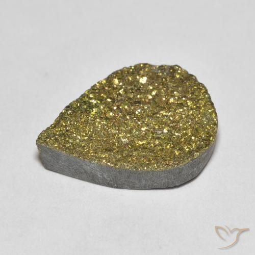Pirita arco-íris Multicolorido Natural 5.42ct, Formato de pêra, Opaco