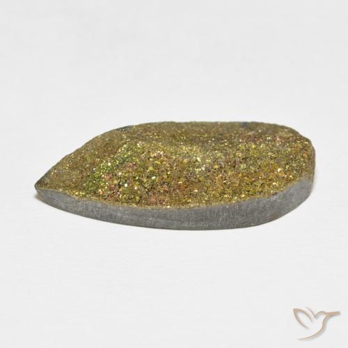 Pirita arco-íris Multicolorido Natural 13.42ct, Formato de pêra, Opaco