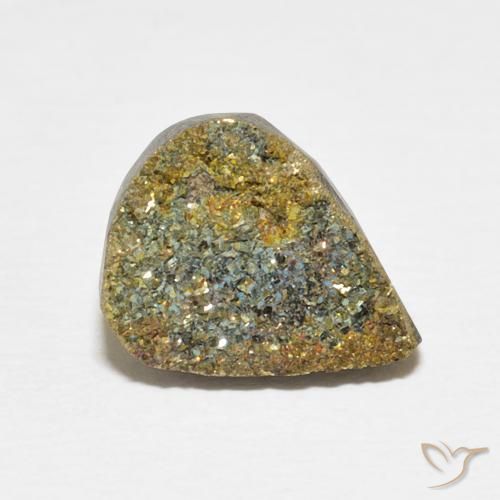 Pirita arco-íris Multicolorido Natural 3.71ct, Formato de pêra, Opaco