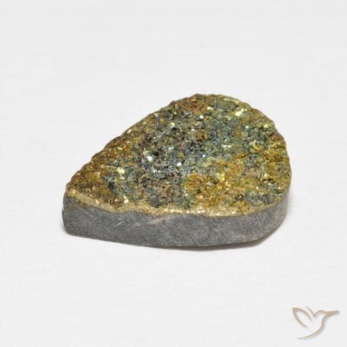 Pirita arco-íris Multicolorido Natural 3.71ct, Formato de pêra, Opaco