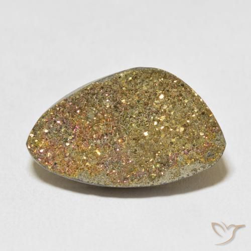 11.68ct Natural Multicolorido Pirita arco-íris, Chique, Opaco