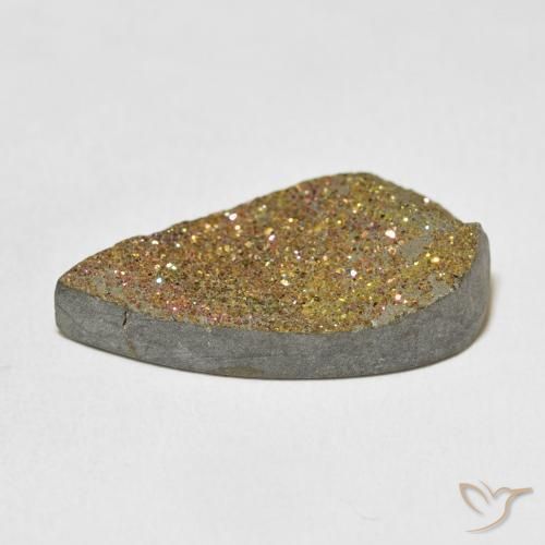 Pirita arco-íris Multicolorido Natural 14.35ct, Formato de pêra, Opaco