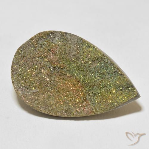 Pirita arco-íris Multicolorido Natural 22.03ct, Formato de pêra, Opaco
