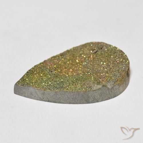 Pirita arco-íris Multicolorido Natural 22.03ct, Formato de pêra, Opaco